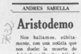 Aristodemo  [artículo] Andrés Sabella.