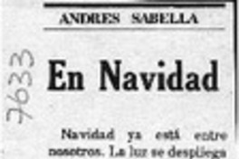 En Navidad  [artículo] Andrés Sabella.