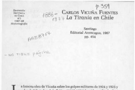 Carlos Vicuña Fuentes, "La tiranía en Chile"