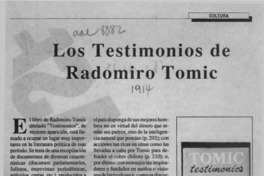 Los Testimonios de Radomiro Tomic  [artículo] O. B.