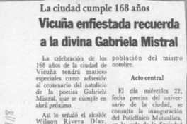 Vicuña enfiestada recuerda a la divina Gabriela Mistral