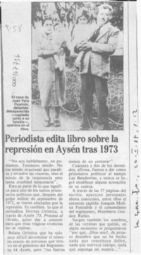 Periodista edita libro sobre la represión en Aysén tras 1973  [artículo].