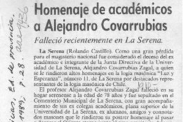 Homenaje de académicos a Alejandro Covarrubias