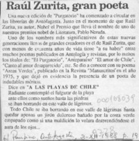 Raúl Zurita, gran poeta  [artículo].