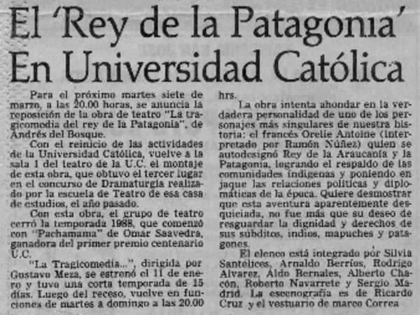 El "Rey de la Patagonia" en Universidad Católica