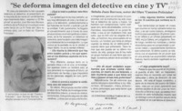 "Se deforma imagen del detective en cine y TV"  [artículo].