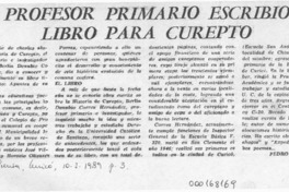 Profesor primario escribió libro para Curepto  [artículo] Pedro J. Núñez Q.