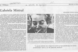 Gabriela Mistral  [artículo] Eduardo Rioseco Maureira.