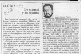De mármol y de espíritu  [artículo] Juan Manuel Fierro.