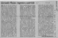 Gonzalo Rojas, regreso y partida  [artículo] Pacián Martínez Elissetche.