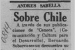 Sobre Chile  [artículo] Andrés Sabella.