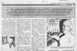 El Dr. Antonio Rendic Ivanovic, médico de los pobres, es querido por los antofagastinos