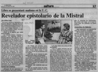 Revelador epistolario de la Mistral  [artículo] Lillian Calm.