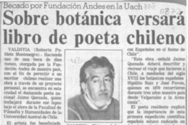 Sobre botánica versará libro de poeta chileno