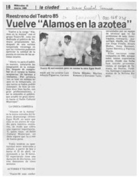 Vuelve "Alamos en la azotea"  [artículo].