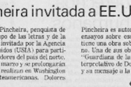 Dolores Pincheira invitada a EE.UU.  [artículo].