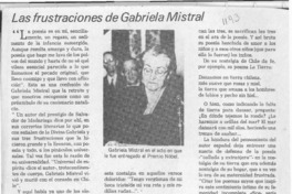 Las frustraciones de Gabriela Mistral  [artículo] S.