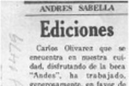 Ediciones  [artículo] Andrés Sabella.