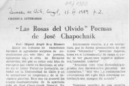"Las rosas del olvido" poemas de José Chapochnik