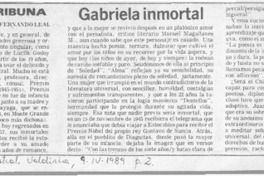 Gabriela inmortal  [artículo] Carlos Fernando Leal.