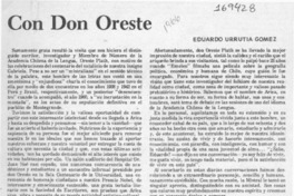 Con Don Oreste  [artículo] Eduardo Urrutia Gómez.