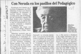Con Neruda en los pasillos del Pedagógico  [artículo].