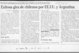 Exitosa gira de chilenos por EE.UU. y Argentina  [artículo].