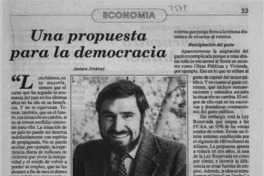 Una propuesta para la democracia  [artículo] Javiera Jiménez.