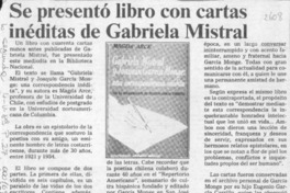 Se presentó libro con cartas inéditas de Gabriela Mistral