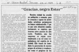 "Gracias, negra Ester"  [artículo] Benjamín Vogel Mast.
