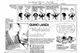 Quino lanza "Mafalda inédita"  [artículo] Francisco Conejera.