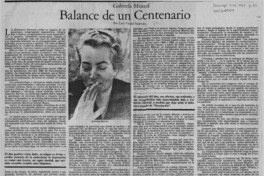 Balance de un centenario  [artículo] Luis Vargas Saavedra.