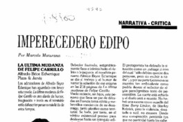 Imperecedero Edipo  [artículo] Marcelo Maturana.