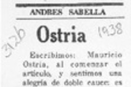 Ostria  [artículo] Andrés Sabella.