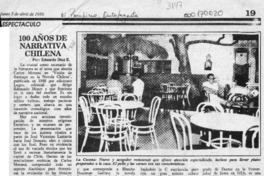 100 años de narrativa chilena  [artículo] Eduardo Díaz E.