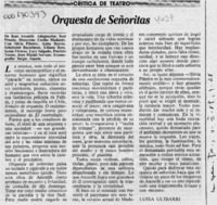 Orquesta de señoritas  [artículo] Luisa Ulibarri.
