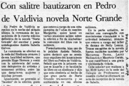 Con salitre bautizaron en Pedro de Valdivia novela Norte Grande  [artículo].