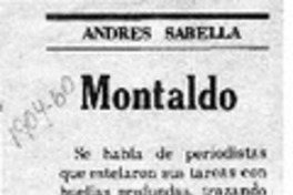 Montaldo  [artículo] Andrés Sabella.