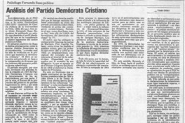 Análisis del Partido Demócrata Cristiano  [artículo] Cristián Garay.