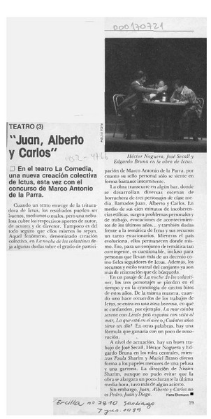 "Juan, Alberto y Carlos"  [artículo] Hans Ehrmann.