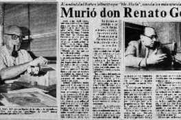 Murió don Renato González, el maestro