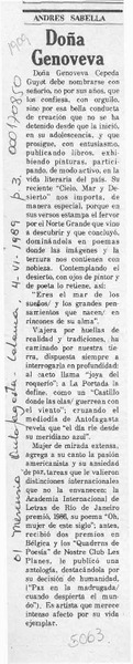 Doña Genoveva  [artículo] Andrés Sabella.