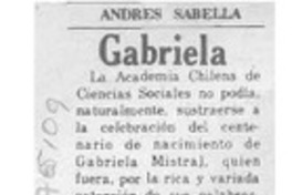 Gabriela  [artículo] Andrés Sabella.