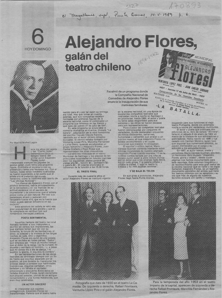 Alejandro Flores, galán del teatro chileno