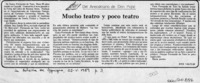Mucho teatro y poco teatro  [artículo] José Salinas.