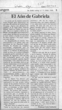 El año de Gabriela  [artículo] Waldemar Cortés Carabantes.