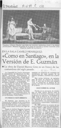 "Como en Santiago", en la versión de E. Guzmán.