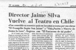 Director Jaime Silva vuelve al teatro en Chile