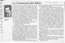 La ceremonia del adiós  [artículo] Luis Sánchez Latorre.