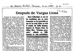 Después de Vargas Llosa  [artículo] Wellington Rojas Valdebenito.